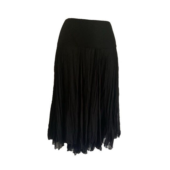 Zara Basic Asymmetrical Midi Skirt Sz M Black Sheer Boho Goth Witchy Whimsigoth - Picture 1 of 11